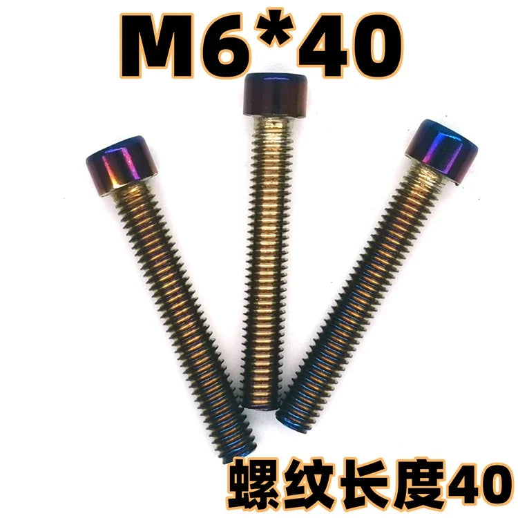 M5 M6 M8 M10 304 Hex Hexagon Socket Screws Alloy Steel Titanium Plating Gold Screw Length