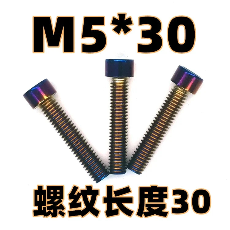 M5 M6 M8 M10 304 Hex Hexagon Socket Screws Alloy Steel Titanium Plating Gold Screw Length